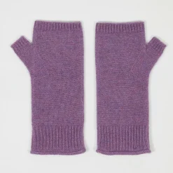 Cashmere Tribu Gants, Moufles|Mitaines 100% Cachemire poignets en côtes Mindy orchidée