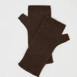 Cashmere Tribu Gants, Moufles|Mitaines 100% Cachemire poignets en côtes Mindy brownie