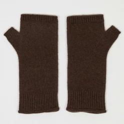 Cashmere Tribu Gants, Moufles|Mitaines 100% Cachemire poignets en côtes Mindy brownie