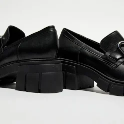 Galeries Lafayette Mocassins|Mocassins en Cuir Bijoux noirs - Talon 6 cm