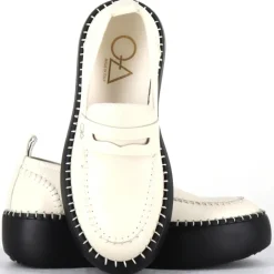 Oa Non Fashion Mocassins|Mocassins en Cuir blancs - Talon 5 cm