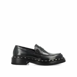 Valentino Garavani Mocassins|Mocassins en cuir Rockstud 35 noirs