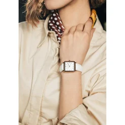 Amelia Parker Montres|Montre Femme Bay en Cuir blanche