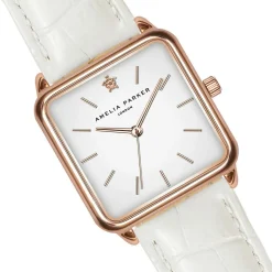 Amelia Parker Montres|Montre Femme Bay en Cuir blanche