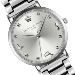 Amelia Parker Montres|Montre Femme Charm en Acier argentée
