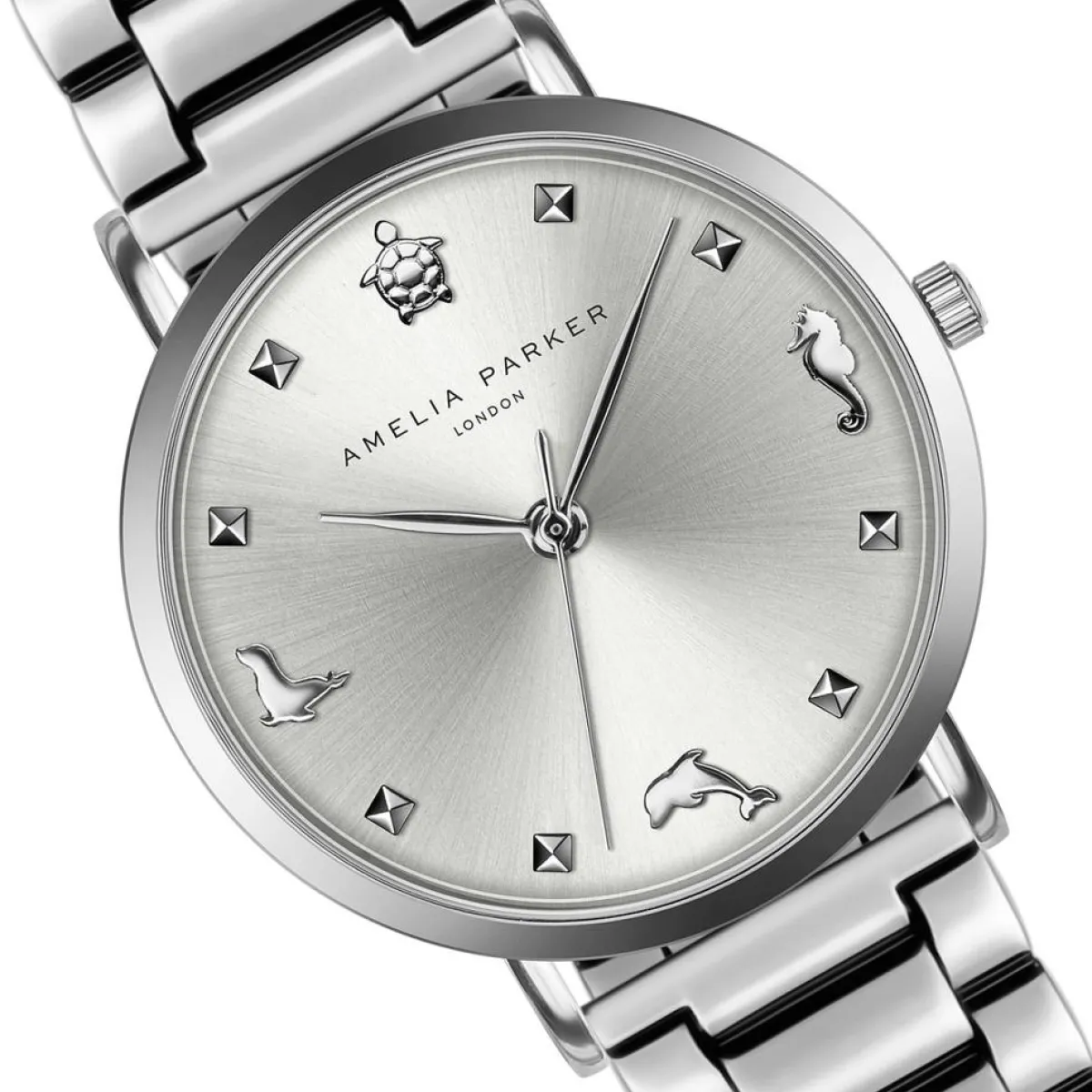 Amelia Parker Montres|Montre Femme Charm en Acier argentée