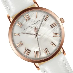 Amelia Parker Montres|Montre Femme Classique en Cuir blanche