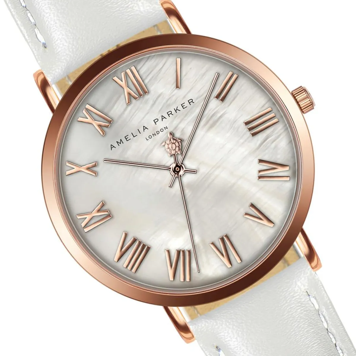 Amelia Parker Montres|Montre Femme Classique en Cuir blanche