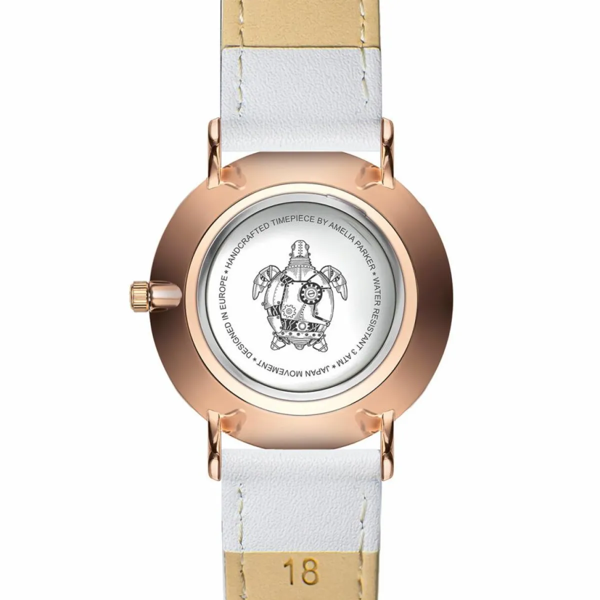 Amelia Parker Montres|Montre Femme Classique en Cuir blanche