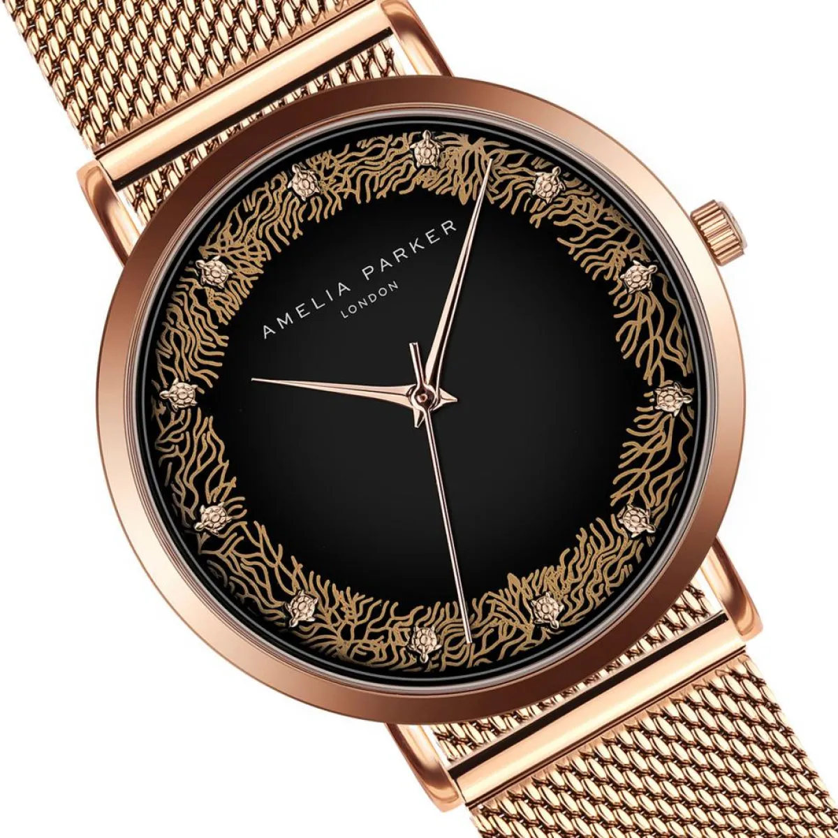 Amelia Parker Montres|Montre Femme Coral en Acier rose doré