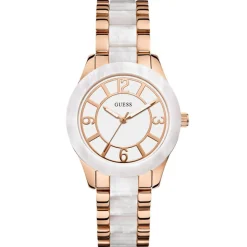 Guess Montres|Montre Femme en Acier & Polycarbonate rose doré/nacré