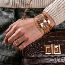 Amelia Parker Montres|Montre Femme en Acier Gold Plaza rose doré