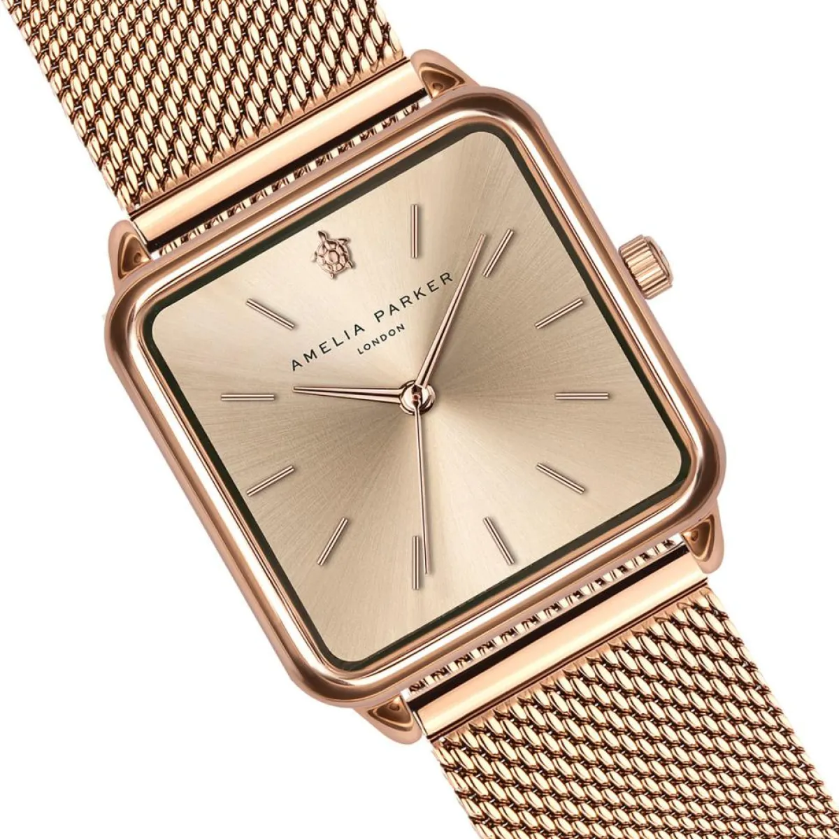 Amelia Parker Montres|Montre Femme en Acier Gold Plaza rose doré
