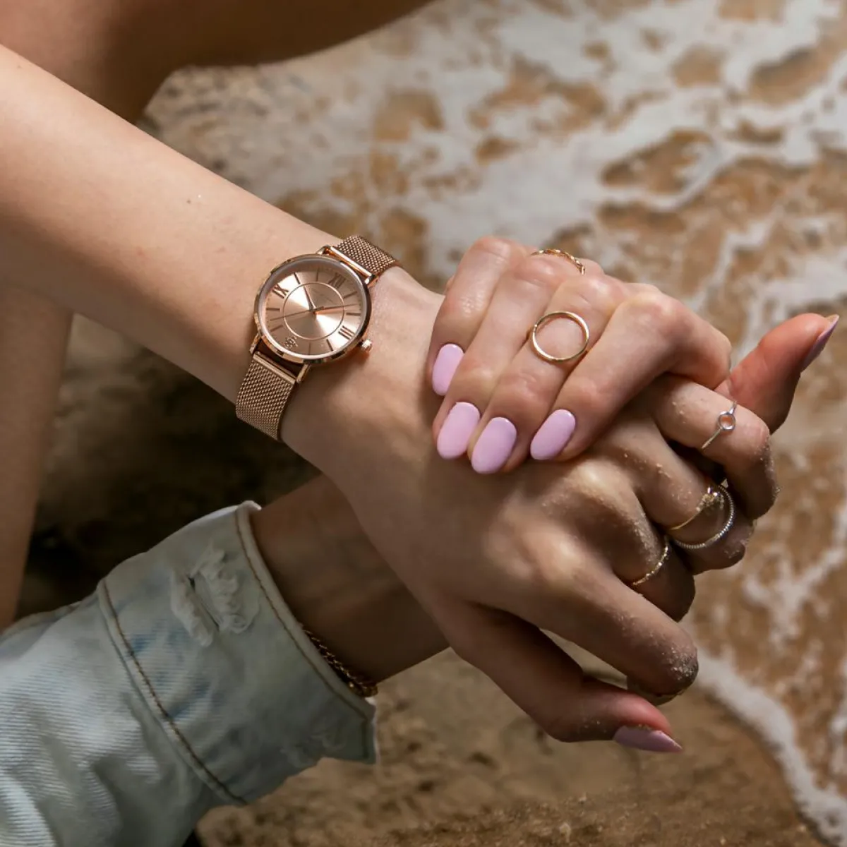 Amelia Parker Montres|Montre Femme en Acier Petite rose doré