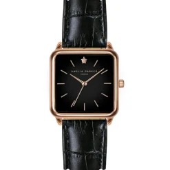 Amelia Parker Montres|Montre Femme en Cuir Night Plaza noire