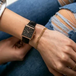 Amelia Parker Montres|Montre Femme en Cuir Night Plaza noire