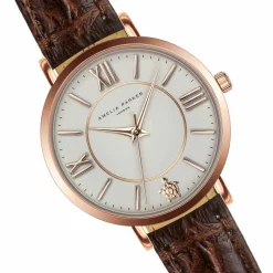 Amelia Parker Montres|Montre Femme en Cuir Petite Classique marron