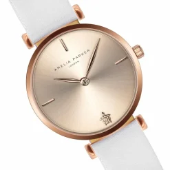Amelia Parker Montres|Montre Femme Gold Shore en Cuir blanche