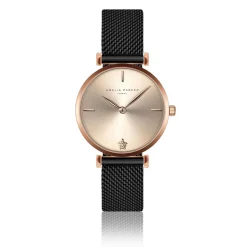 Amelia Parker Montres|Montre Femme Gold Shore en Acier noire