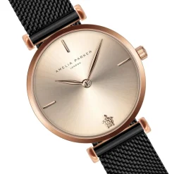 Amelia Parker Montres|Montre Femme Gold Shore en Acier noire