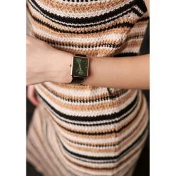 Amelia Parker Montres|Montre Femme Joyful Journey en Cuir noire