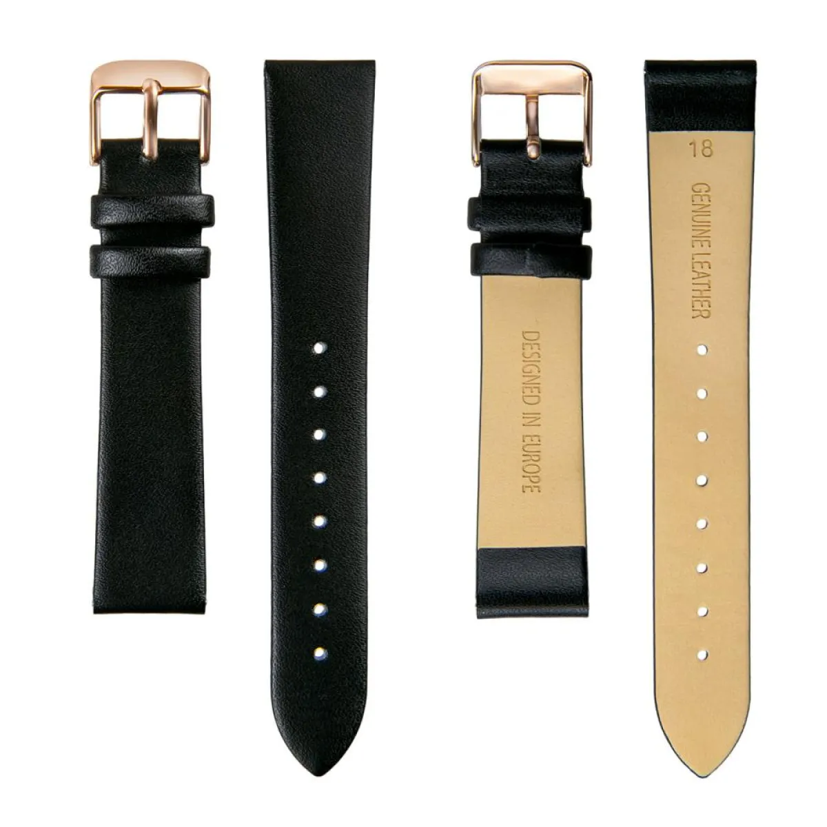 Amelia Parker Montres|Montre Femme Joyful Journey en Cuir noire