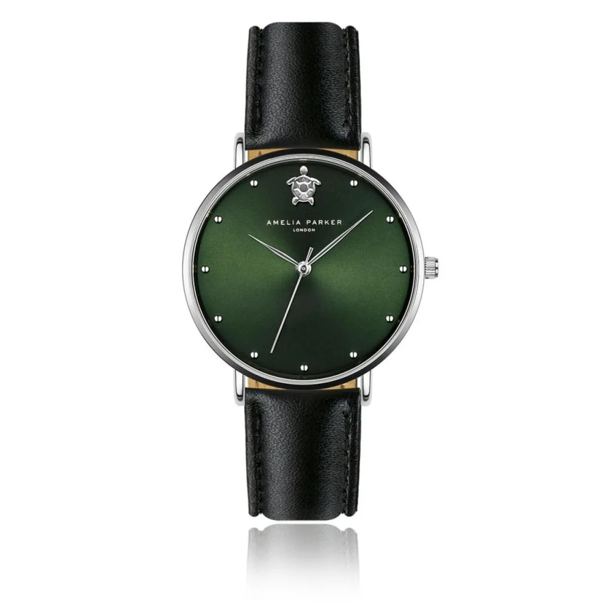 Amelia Parker Montres|Montre Femme Maya Bay en Cuir noire