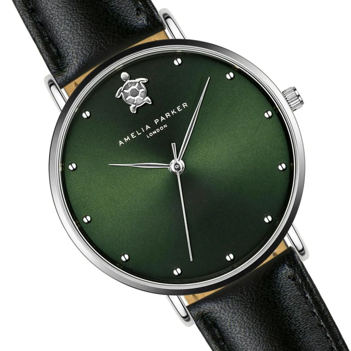 Amelia Parker Montres|Montre Femme Maya Bay en Cuir noire