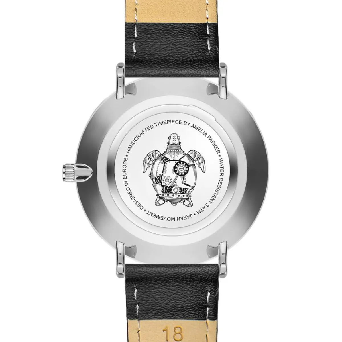 Amelia Parker Montres|Montre Femme Maya Bay en Cuir noire