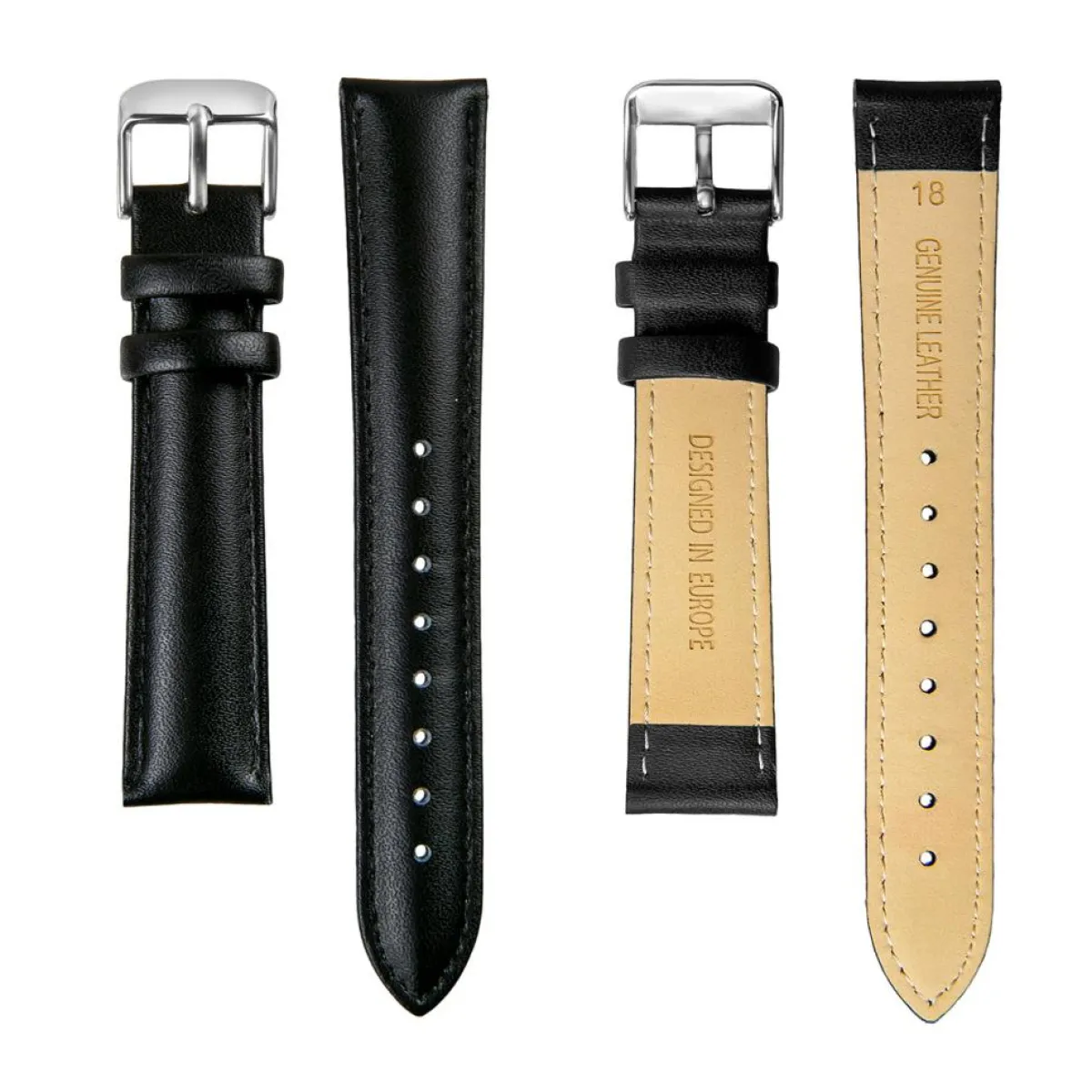 Amelia Parker Montres|Montre Femme Maya Bay en Cuir noire