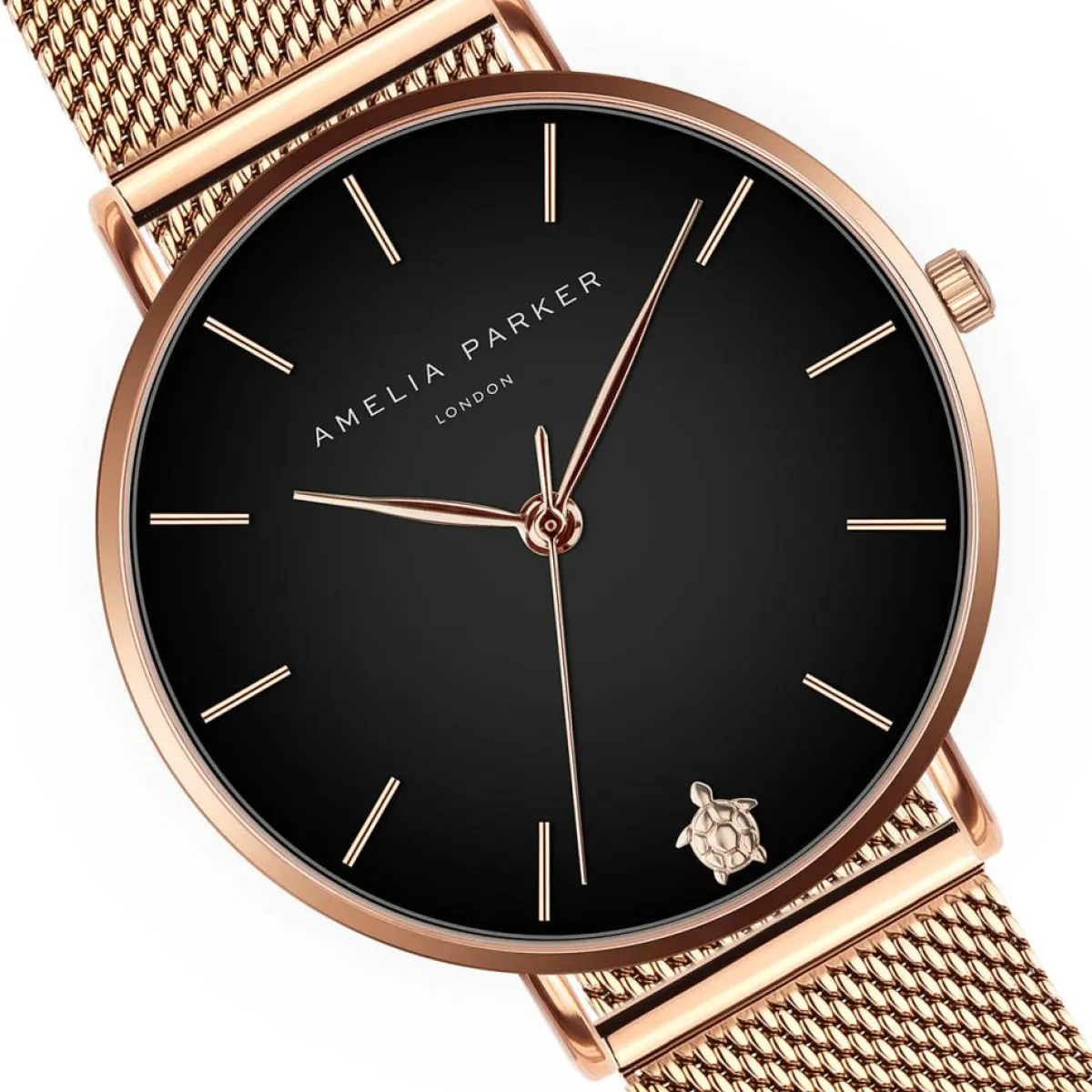 Amelia Parker Montres|Montre Femme Midnight Moon en Acier rose doré