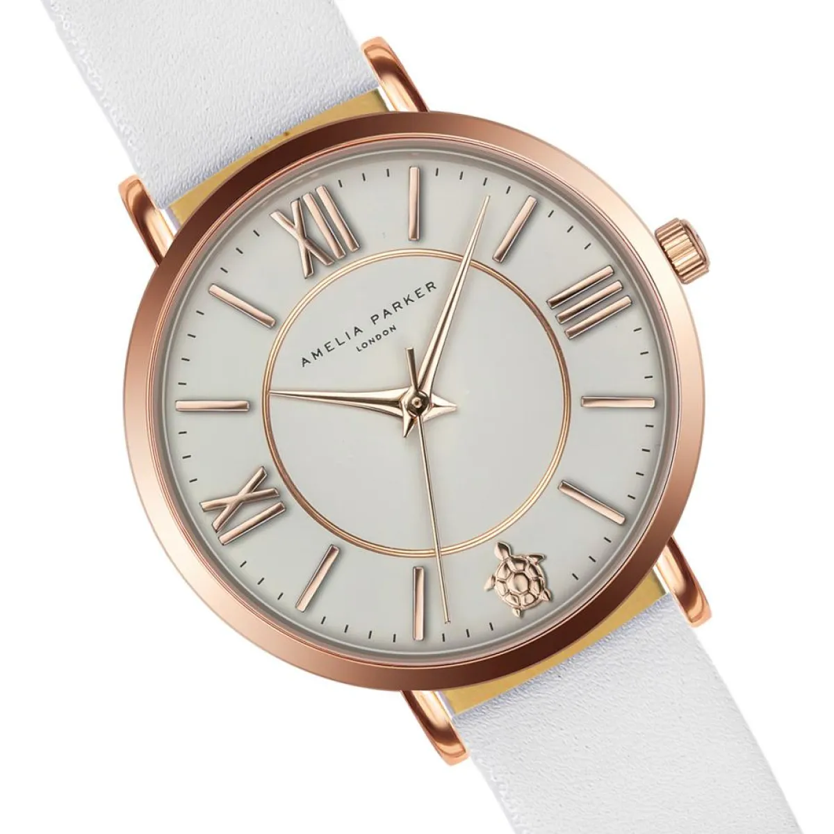 Amelia Parker Montres|Montre Femme Petite Classique en Cuir blanche