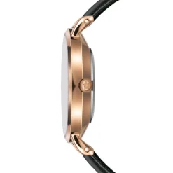 Amelia Parker Montres|Montre Femme Petite Rose en Cuir noire