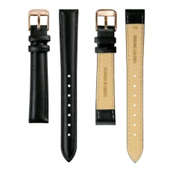 Amelia Parker Montres|Montre Femme Petite Rose en Cuir noire