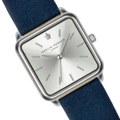 Amelia Parker Montres|Montre Femme Plaza en Cuir bleu foncé