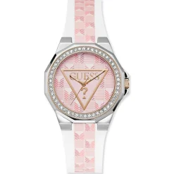 Guess Montres|Montre Femme Resort en Cuir blanc/rose