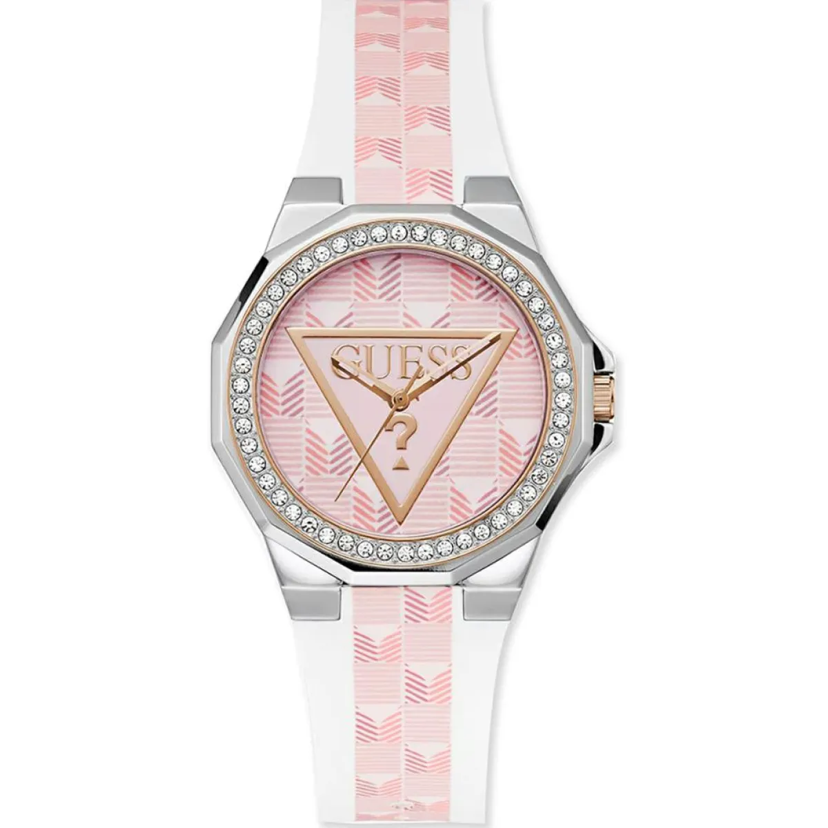Guess Montres|Montre Femme Resort en Cuir blanc/rose