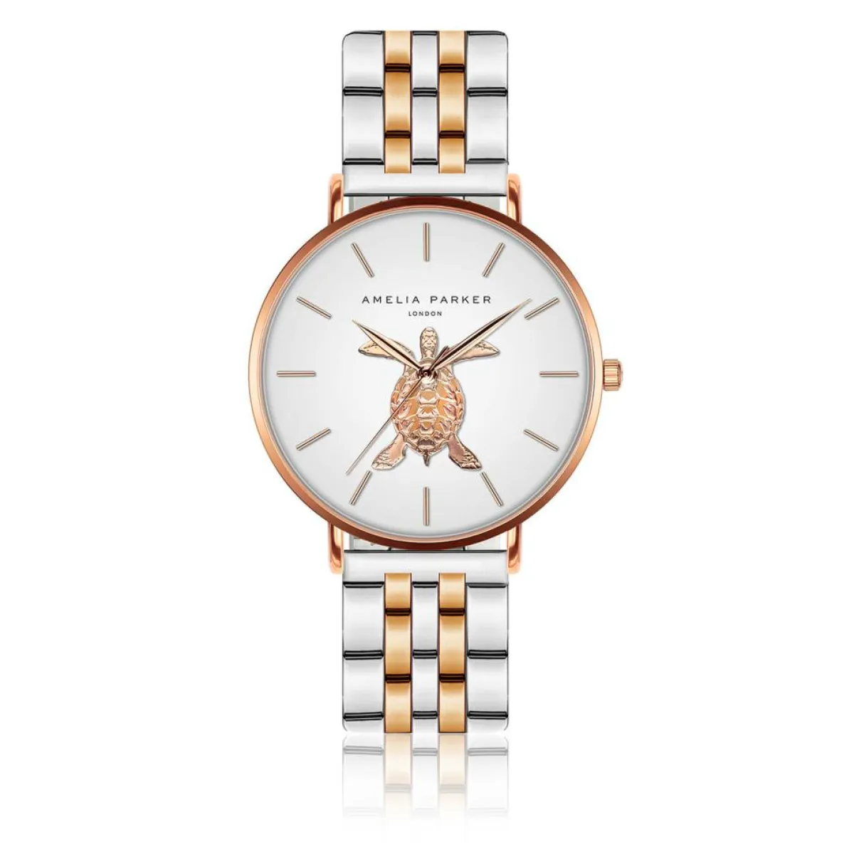 Amelia Parker Montres|Montre Femme Rose Turtle en Acier rose doré/argenté