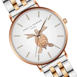 Amelia Parker Montres|Montre Femme Rose Turtle en Acier rose doré/argenté