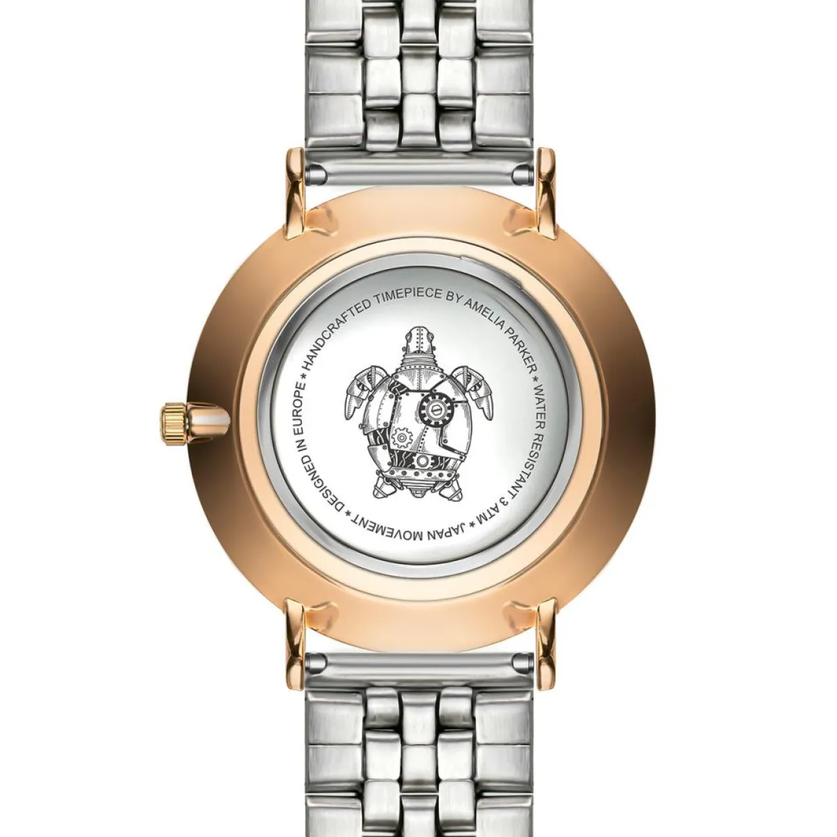 Amelia Parker Montres|Montre Femme Rose Turtle en Acier rose doré/argenté