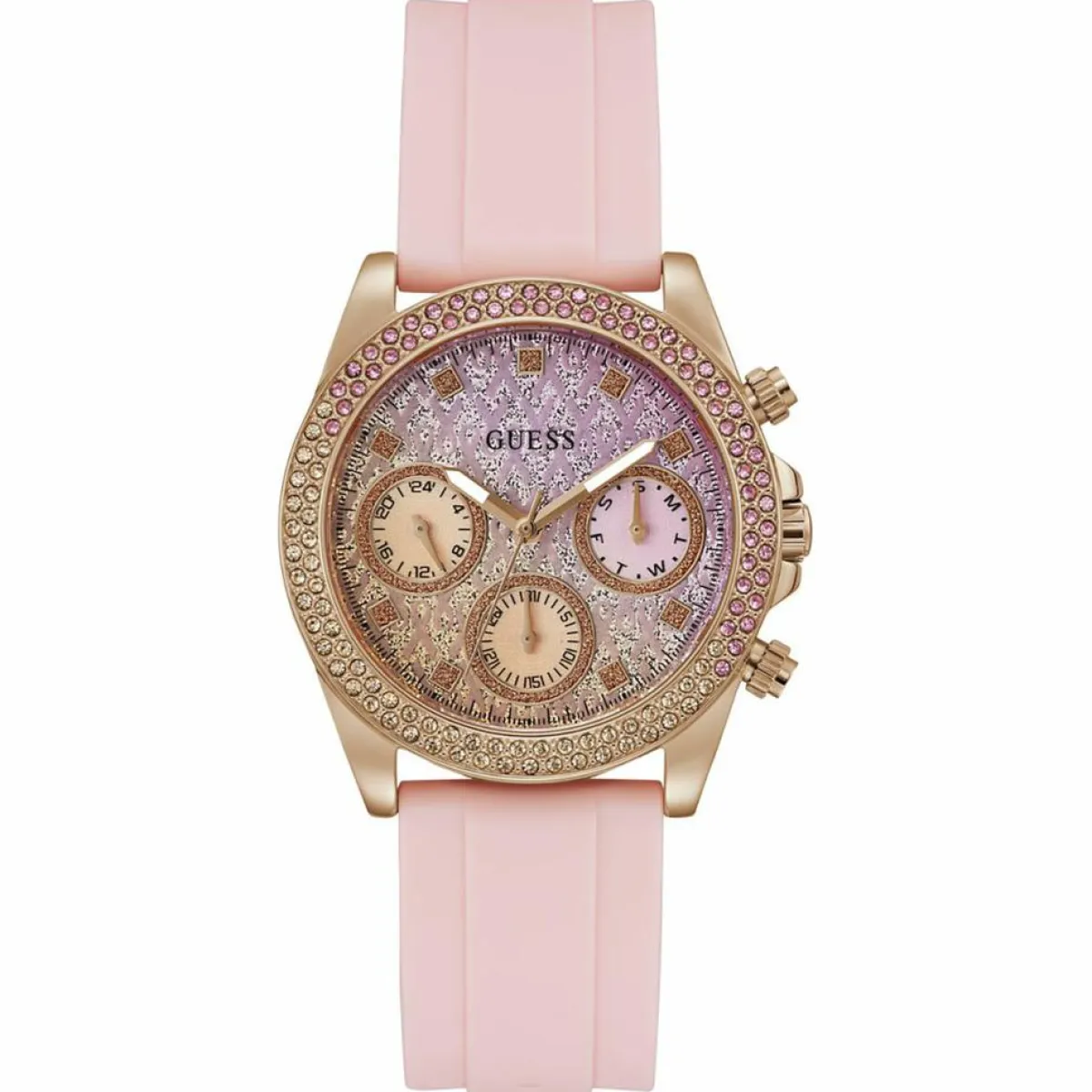 Guess Montres|Montre Femme Sparkling en Silicone rose