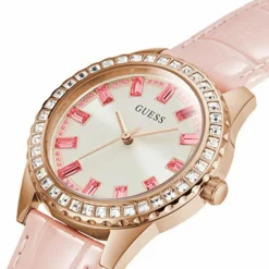 Guess Montres|Montre Femme Sparkling en Cuir rose