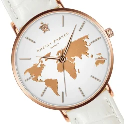 Amelia Parker Montres|Montre Femme Vacation en Cuir blanche
