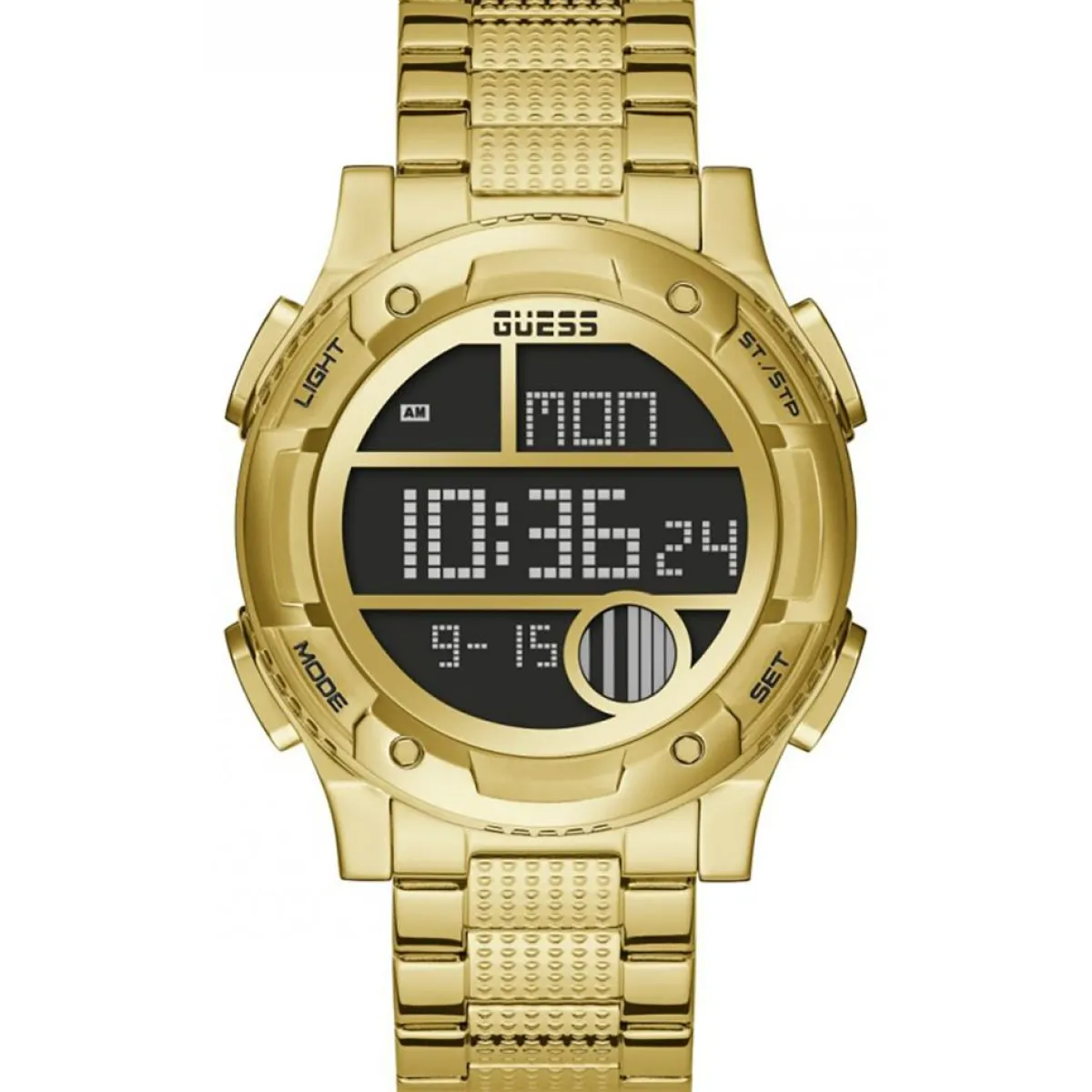 Guess Montres|Montre Femme Zip en Acier dorée