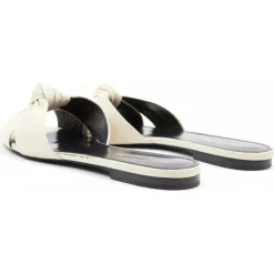 Saint Laurent Sandales Plates|Mules en Cuir écrues