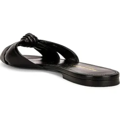 Saint Laurent Sandales Plates|Mules en Cuir noires