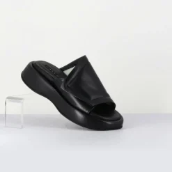 Malloni Sandales À Talons|Mules en Cuir Rombo noires