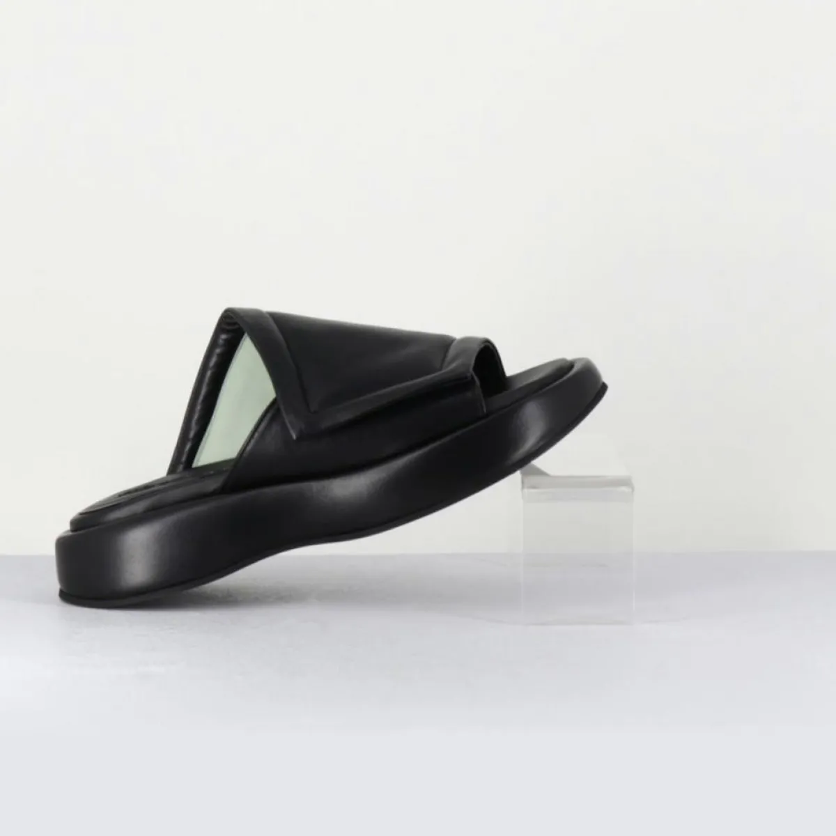 Malloni Sandales À Talons|Mules en Cuir Rombo noires