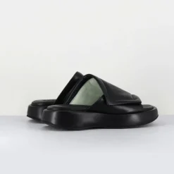 Malloni Sandales À Talons|Mules en Cuir Rombo noires