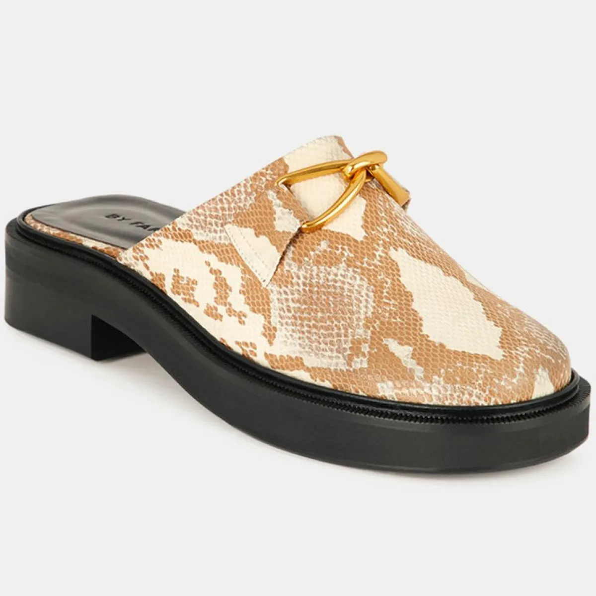 By Far Sandales À Talons|Mules en Cuir Sabot beige